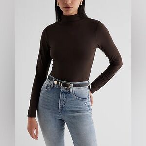 EXPRESS Long Sleeve Mock Neck Bodysuit